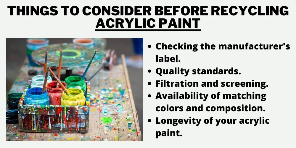 Things to consider before recycling acrylic paint